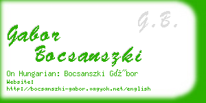 gabor bocsanszki business card